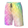 thumbnail image 6 of Uemuo Fish Scale Pattern Men's Swim Trunks Hawaiian Beach Bathing Suit Swimsuits Beach Quick-Dry Shorts with Pockets-, 6 of 9