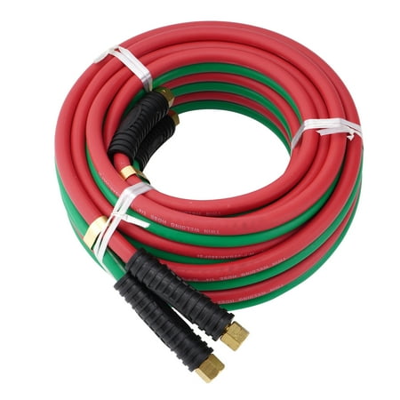 

CarBole Oxygen Acetylene Hose 1/4 ×50ft 9/16 -18 B fittings Twin Welding Hose Red Green