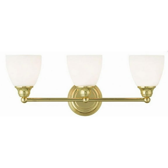 3 Light Bathroom Light in Traditional Style 23 inches Wide By 9 inches High-Polished Brass Finish Bailey Street Home 218-Bel-1764377