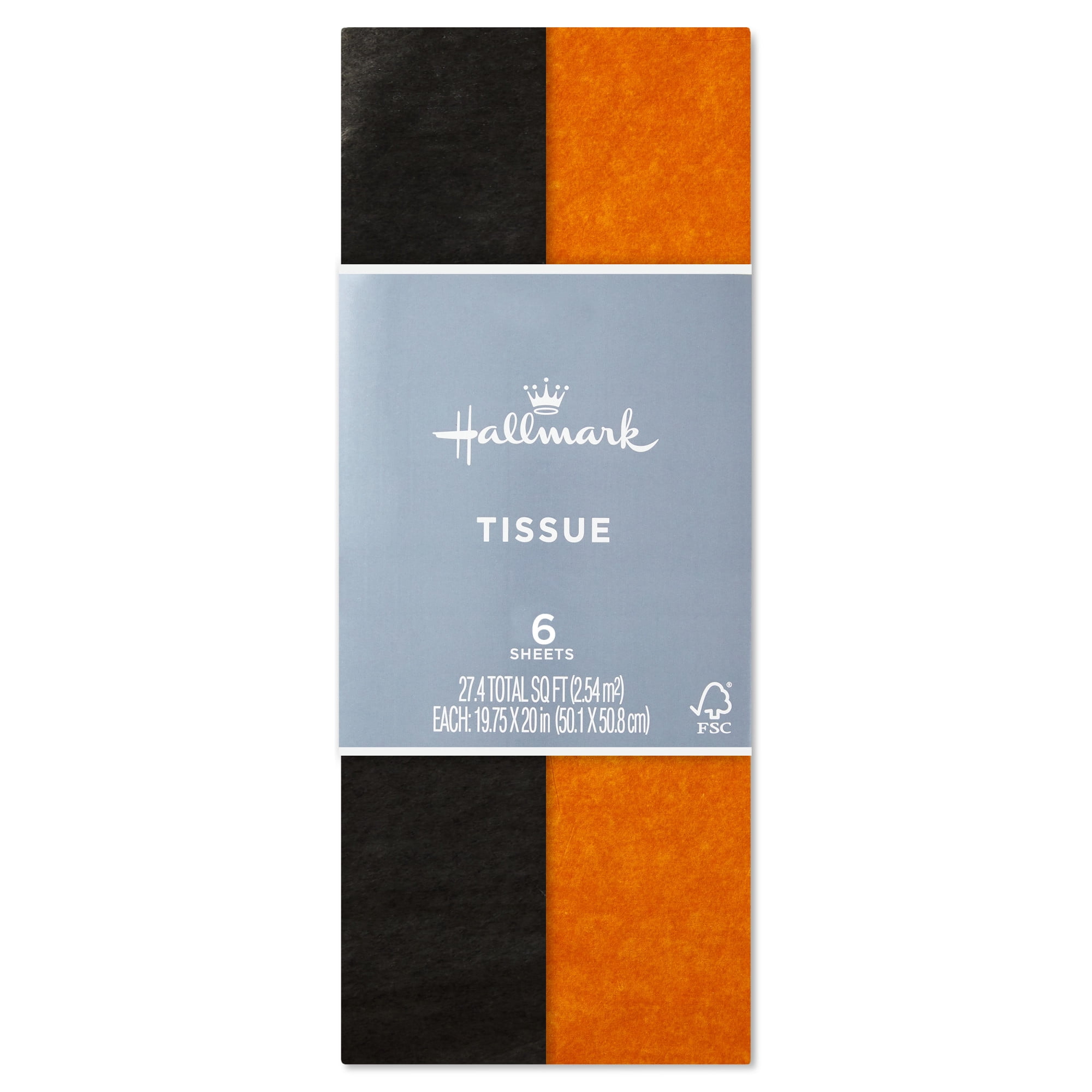 Hallmark Halloween Tissue Paper (Orange and Black) 6 sheets