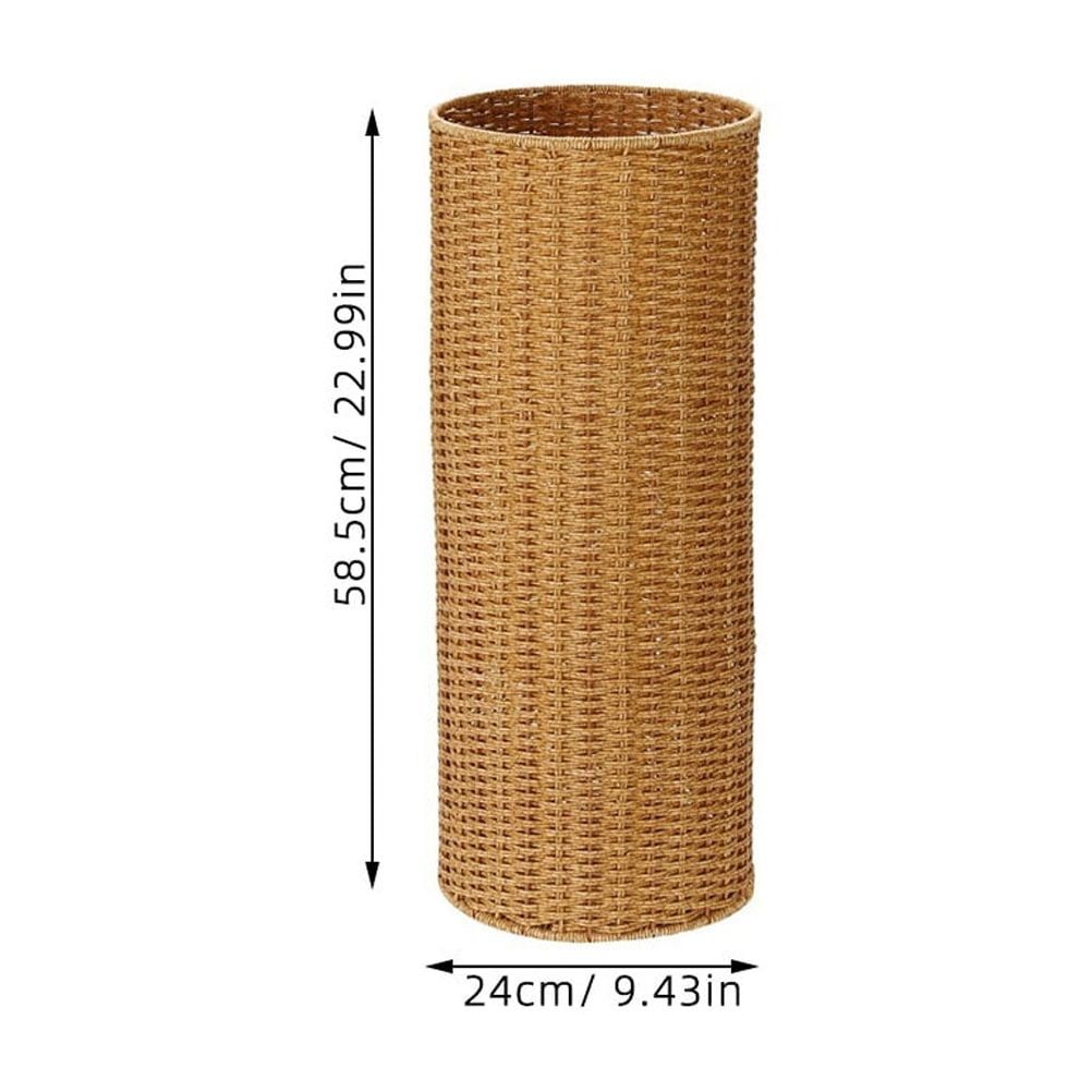 Masteelf Umbrella Storage Bucket Artificial Rattan Indoor Umbrella Holder Umbrella Storage Bin Living Room Essential Umbrella Stand