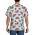 thumbnail image 3 of Bixox Men's Watermelon Printed Short Sleeve Skinny Athletic T-Shirt, 3 of 6