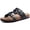 Black, variant on Cork Footbed Slide Sandals for Women, Comfortable Adjustable Buckle Slip on Slippers With Arch Support for Summer, Stone
