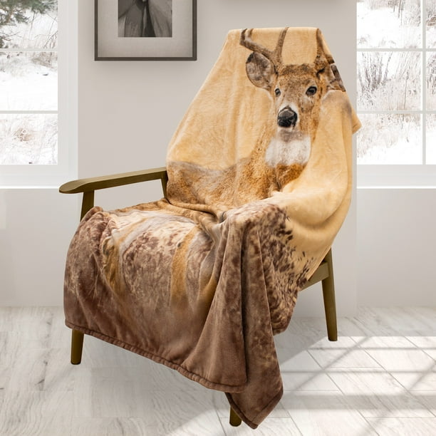 Safdie & Co. Premium Animal Throw Blanket 60in x 48in (Fall Deer