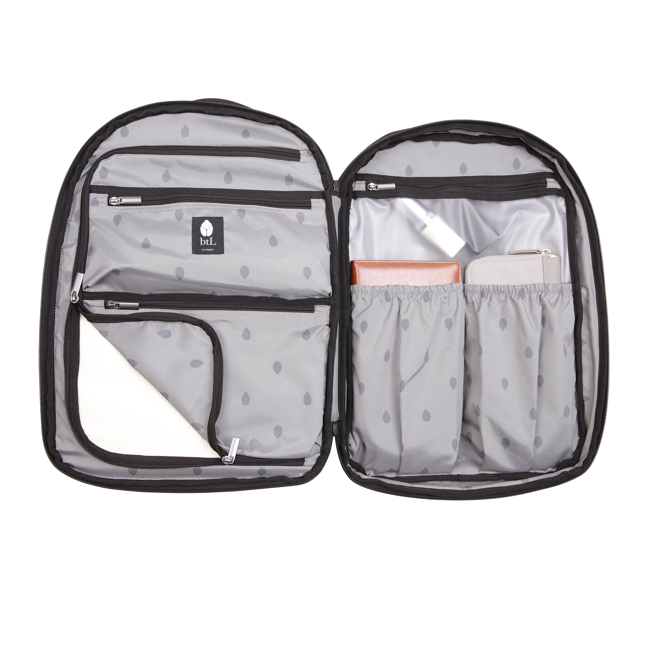 btL 18-inch Nylon Travel Backpack with 15-inch Laptop Sleeve, Black