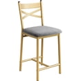thumbnail image 3 of Garvee 25.5" High Back Bar Stools - Set of 2, Stain Resistant, Golden, 3 of 9
