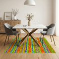 thumbnail image 3 of ODIKA Rainbow Grid Block Funky Geometric Abstract Modern Statement Non-Slip Chair-Friendly for Dining Room, Under Table, Home Office, 3 of 7