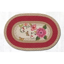 Earth Rugs 20" by 30" 100% Jute Oval Braided Rug-Petal Party