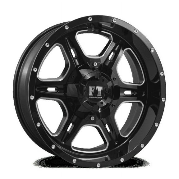 20X10 8-165 Off Road FT-#6054 Gloss Black/Milled Wheel -24/125.7