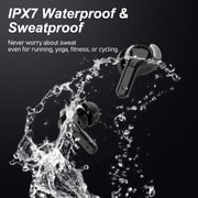 Donerton Wireless Bluetooth Headphones, In-Ear Bluetooth 5.1 IP7 Waterproof Hi-Fi Stereo Headphones with Microphone, 32 Hours Playback Wireless Headphones with LED Display