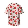 thumbnail image 2 of Xecao offers the Strawberries for Men's Casual Short-sleeved Shirt, a button-up collared shirt with a pocket, perfect for beach vacations and yacht travel in the 3X-Large size., 2 of 7