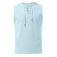thumbnail image 4 of ANINEO Men Fall Summer Tops Casual Sports Sleeveless Tops Cotton Vest Solid Color Fitness Muscle Tank Tops Trendy Male Tops, 4 of 5