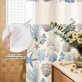 thumbnail image 3 of No Hook Shower Curtain, Coastal Nautical Shower Curtains for Bathroom with See Through Top Window, Beach Ocean Starfish Seashells Coral Waterproof & Washable Bath Curtain Stall 48"x72", 3 of 9