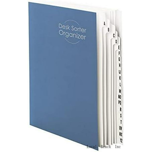 Desk File/Sorter, Alphabetic (AZ), 20 Dividers, Letter Size, Dark Blue