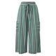 thumbnail image 3 of WILLBEST Pantalones Palazzo de Verano para Mujer, Informales, de Pierna Ancha, Cintura Alta, Holgados, a Rayas, para Playa, para Viajes, con Estilo y Comodidad Diarios. Extra Grande, 3 of 4