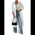 thumbnail image 3 of Camisas Casuales de Media con Botones para Mujer, Blusas Largas con Solapa , Tops S, 3 of 9