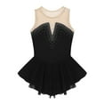 thumbnail image 4 of iEFiEL Kids Girls Sleeveless Sparkly Rhinestone Ballet Dance Leotard Mesh Splice Skating Gymnastics Dress, 4 of 7