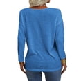 thumbnail image 2 of Langwyqu Women Deep V-Neck Short Sleeve Tops Casual Loose Basic T Shirt, 2 of 2