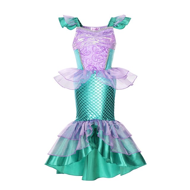 Vestido de princesa de la Sirenita de la película de Disney para niña, disfraz de cosplay de Ariel para niño, ropa de carnaval, fiesta de cumpleaños y Halloween Fivean unisex