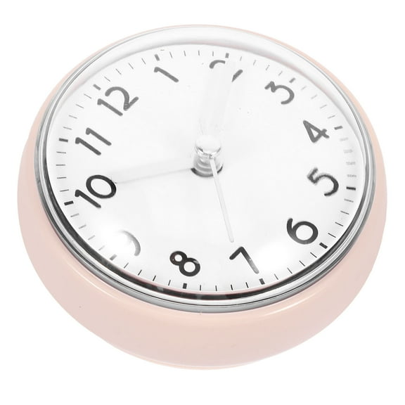 SEWCHICS Shower Clock With Suction Cup Waterproof Wall Clock Beige Plastic 1Pack 3.1X2.8X1.6In