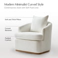 thumbnail image 5 of Tina's Home Modern Chenille Swivel Accent Chair Set of 2, 360° Barrel Chairs with Lumbar Pillow Ivory, 5 of 6