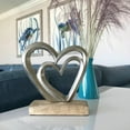 thumbnail image 6 of Eternity Double Heart Figurine, Hand Cast Silver Aluminum, 7.75 Inches, Gallery Base, 6 of 6