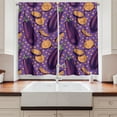 thumbnail image 2 of Ambesonne Eggplant Kitchen Curtains, Retro Realistic Dotted, 55"x45", Purple Orange, 2 of 3