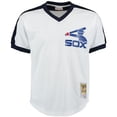 thumbnail image 2 of Men's Mitchell & Ness Carlton Fisk White Chicago White Sox Cooperstown Mesh Batting Practice Jersey, 2 of 3