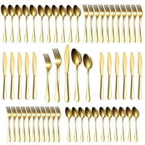 Jeaker Gold Silverware Set 60 Pieces Service for 12. Stainless Steel Flatware Set, Knives Forks Spoons Cutlery Set