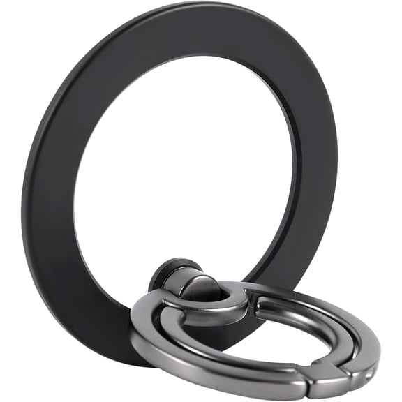 Ikjsjd Magnetic Phone Ring Holder for iPhone 14/13/12 MagSafe Accessory Magnetic Phone Grip and Finger Ring, Remove for Wireless Charging Compatible, Black