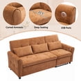 thumbnail image 7 of 2-in-1 Convertible Sleeper Sofa Bed with Recliner, Chenille Pull Out Couch with USB Ports and Three-Level Adjustable Backrest, 3 Seat Cloud Sectional Couch for Living Room, Orange, 7 of 7