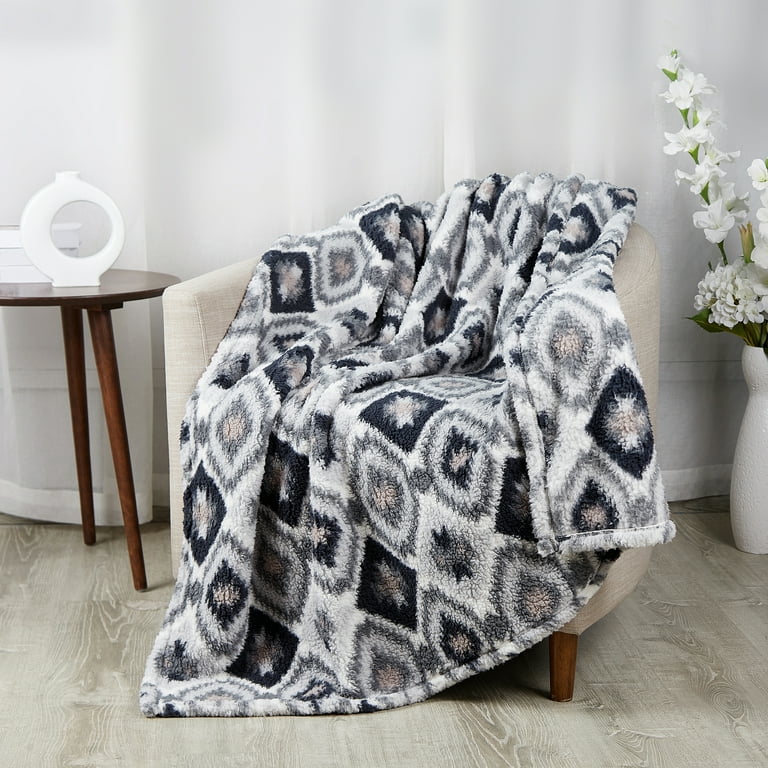 Mainstays Sherpa Throw Blanket - 50 X 60, Gray 