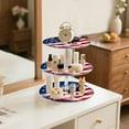 thumbnail image 3 of Wobogo American Flag with Eagle 3 Tier Acrylic Cake Stand with Clear Round Hold for Wedding Holiday Birthday Baby Shower Tea Party, 3 of 8
