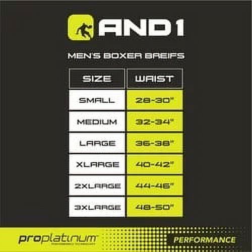 AND1 Men's Pro Platinum Boxer Brief, Blue, 6-Pack photo 3