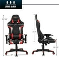 thumbnail image 3 of Pemberly Row Sponge & Metal Red Swivel Massage Gaming Chair with Lumbar Support, 3 of 11