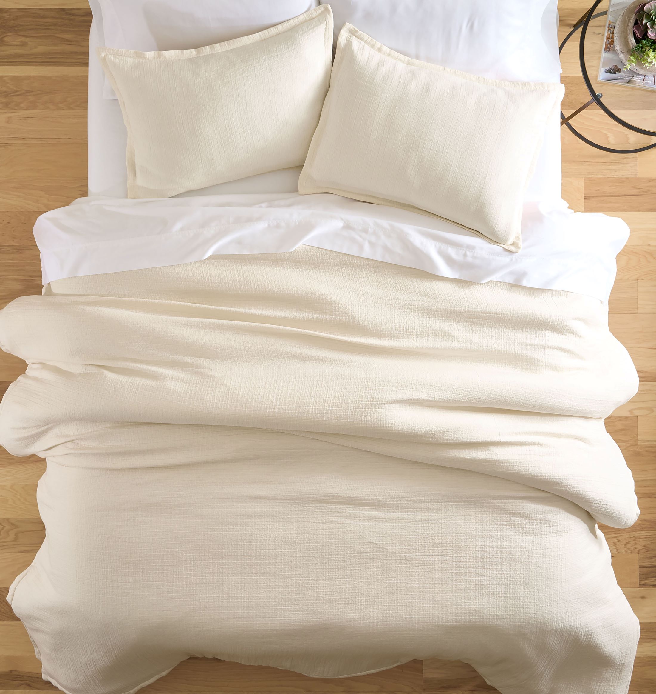 BETTER HOMES & GARDENS 3-PIECE CREAM GAUZE COMFORTER SET, ADULT KING
