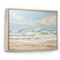 thumbnail image 2 of Designart "Contemporary Beach In Beige And Blue Hues" Coastal Ocean Floater Framed Canvas Wall Art, 2 of 5