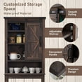 thumbnail image 7 of OKD 68In Farmhouse Over The Toilet Storage Cabinet with Sliding Bathroom Organizers and Storage Barn Door & Adjustable Shelves, Dark Rustic Oak, 7 of 7