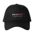 thumbnail image 2 of Helii Womens Cotton Baseball Cap – Heart Embroidered Adjustable Dad Hat, Unstructured Low Profile Cap with One Day at a Time Quote, Cute Outdoor Travel Sun Hat for Women Black,One Size, 2 of 4