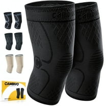 CAMBIVO Knee Brace x2, Compression Knee Sleeve Support for Running, Meniscus Tear, Arthritis, Joint Pain Relief, S-XL