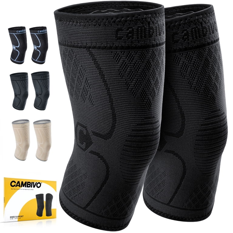 Cambivo Knee Brace Sleeves, S-XL, 2-Pack, Black photo 1