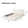 thumbnail image 6 of Christopher Knight Home Queen Size Boucle Upholstered Platform Bed Frame with Headboard, Cream White, 6 of 9