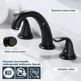 thumbnail image 5 of Wowow Widespread 2 Handle Bathroom Faucet with Pop Up Drain, Matte Black, 5 of 7