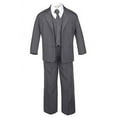 thumbnail image 3 of Boys Baby Kids Teen Formal Wedding Dark Grey Tuxedo Suit Leopard Necktie sz S-20, 3 of 7