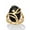 14k Gold-Plated, variant on Oval-Shaped Onyx and Crystal Accent Cocktail Ring in Gold-Plated or Platinum-Plated