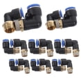 thumbnail image 2 of 2 Sets Quick-connect Pneumatic Plug-in Connector Threaded Straight-through 16-piece Hose Tube Coupler Crimp, 2 of 6