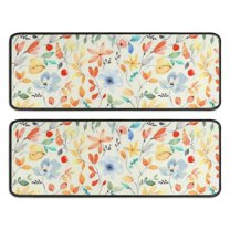 Kitchen Rugs Sets Of 2,Pioneer Flower Floral Print Pattern Anti Fatigue Kitchen Mat Rugs Non Slip Washable,Decorative Kitchen Floor Mats for Kitchen,Sink,Laundry,17"x47" 17"x47"