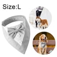 thumbnail image 2 of Bandana de boda para perro, collar para perro con pajarita, disfraz de cumpleaños, esmoquin ajustable para fiesta de mascotas, rayas grises, 2 of 5