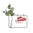 thumbnail image 1 of Emblema de la bandera roja China de Tiananmen Marco De Metal Florero De Cerámica Decoración, 1 of 4