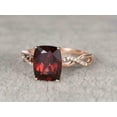 thumbnail image 3 of 2.75Ct Cushion Cut Lab Created Red Garnet Solitaire Women's Ring 14K Rose Gold Plated Silver, 3 of 4